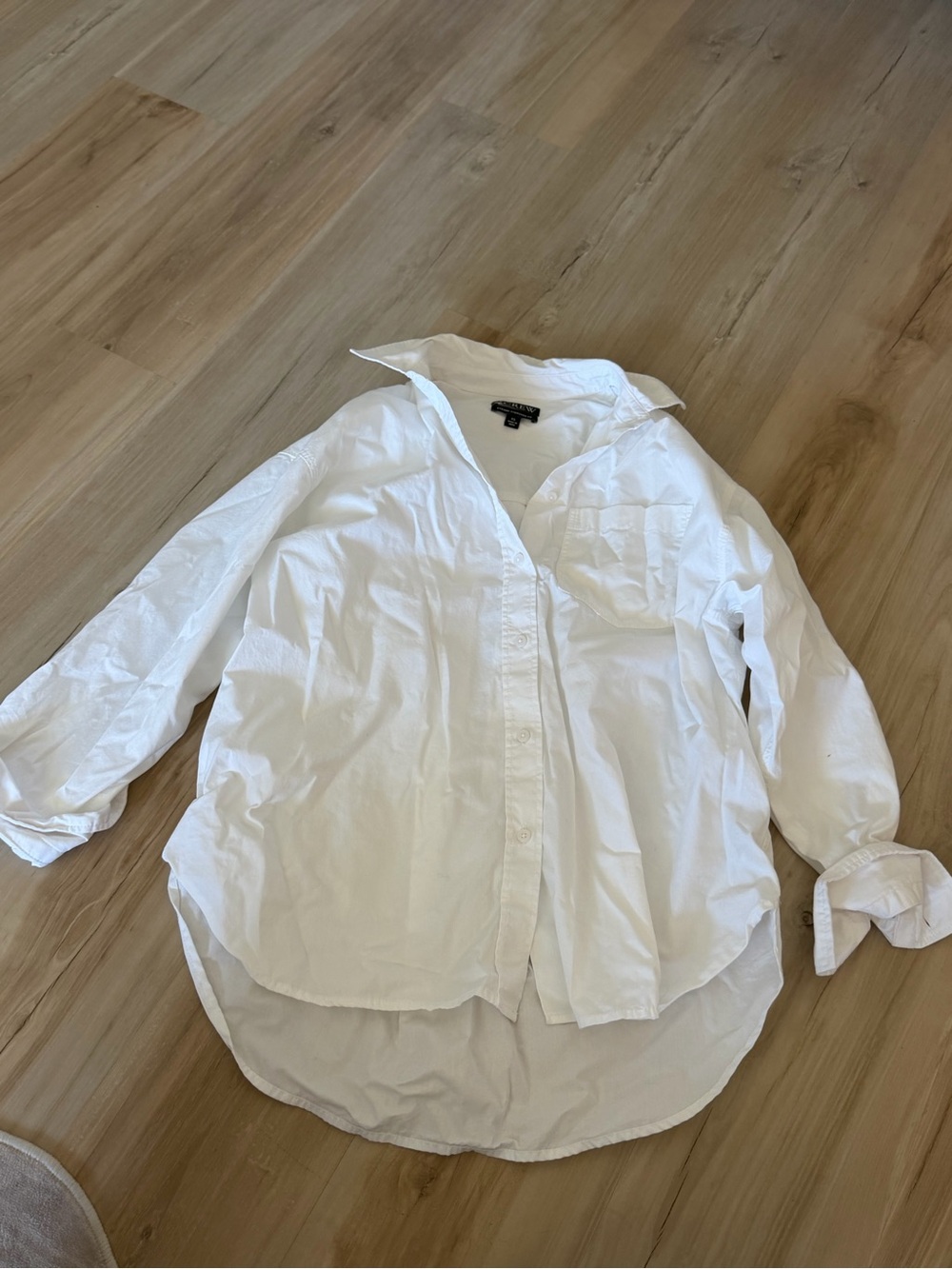 J. Crew White Button-Up Long Sleeve Shirt